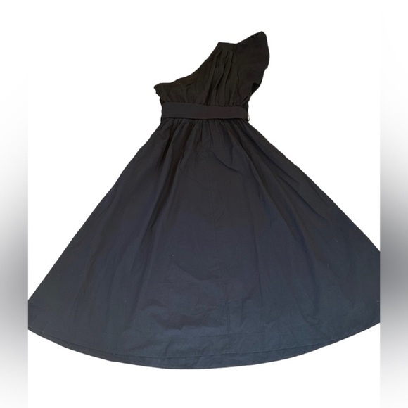 NWT Madewell Ruffled One-Shoulder Midi Dress black 0 - Picture 4 of 9